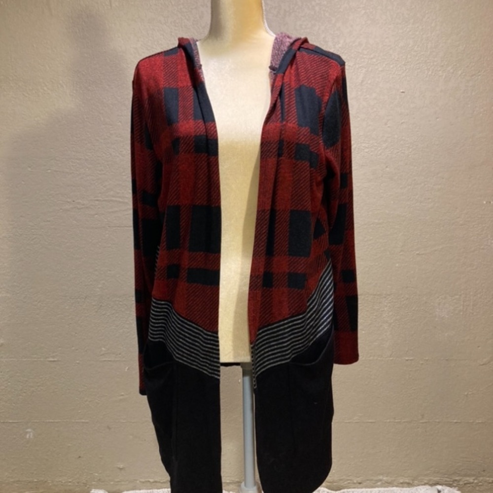 Maurices Buffalo Plaid Hooded Cardigan Size XXL